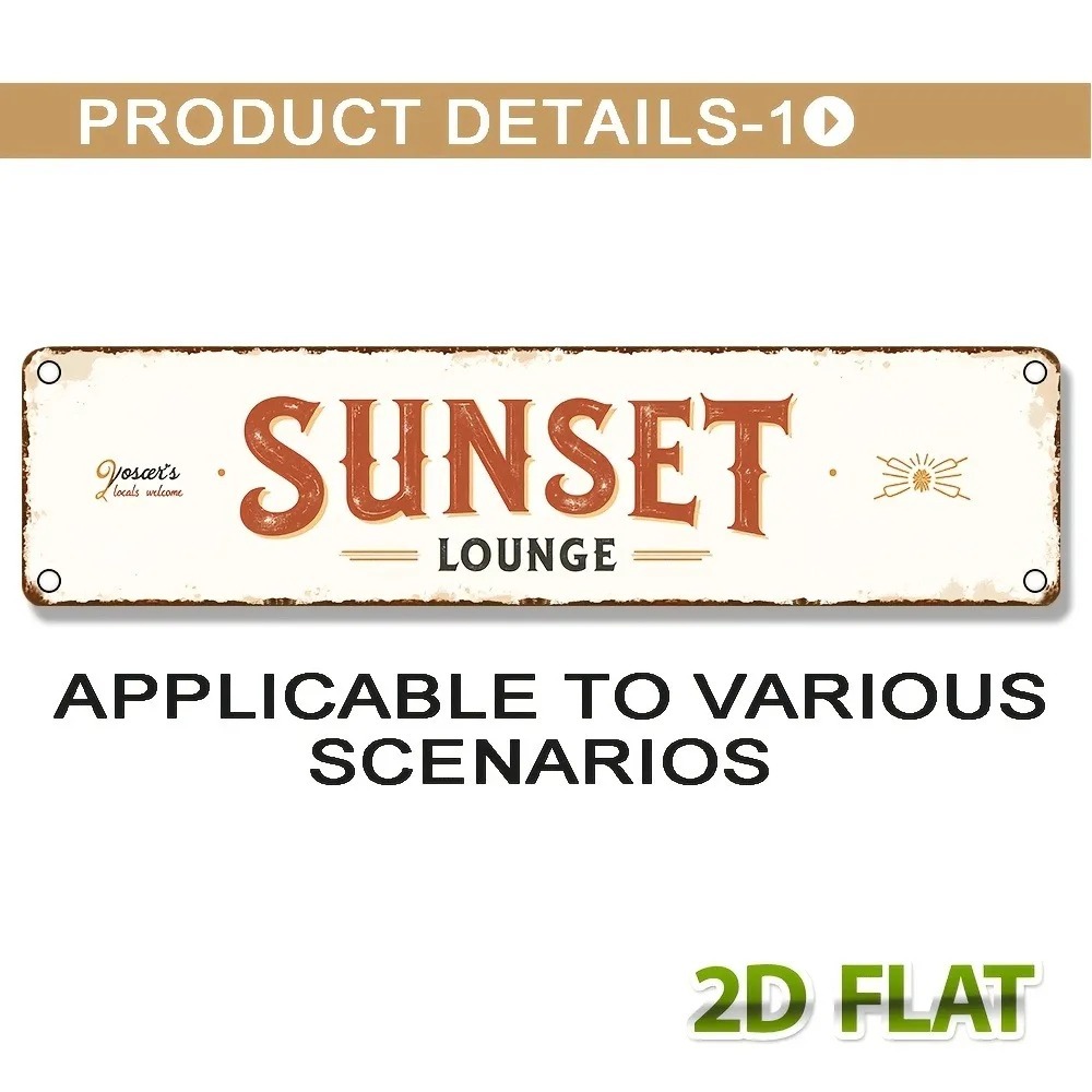 Home Bar Lounge - CIFbuy Plakat Logam 2D Datar Retro