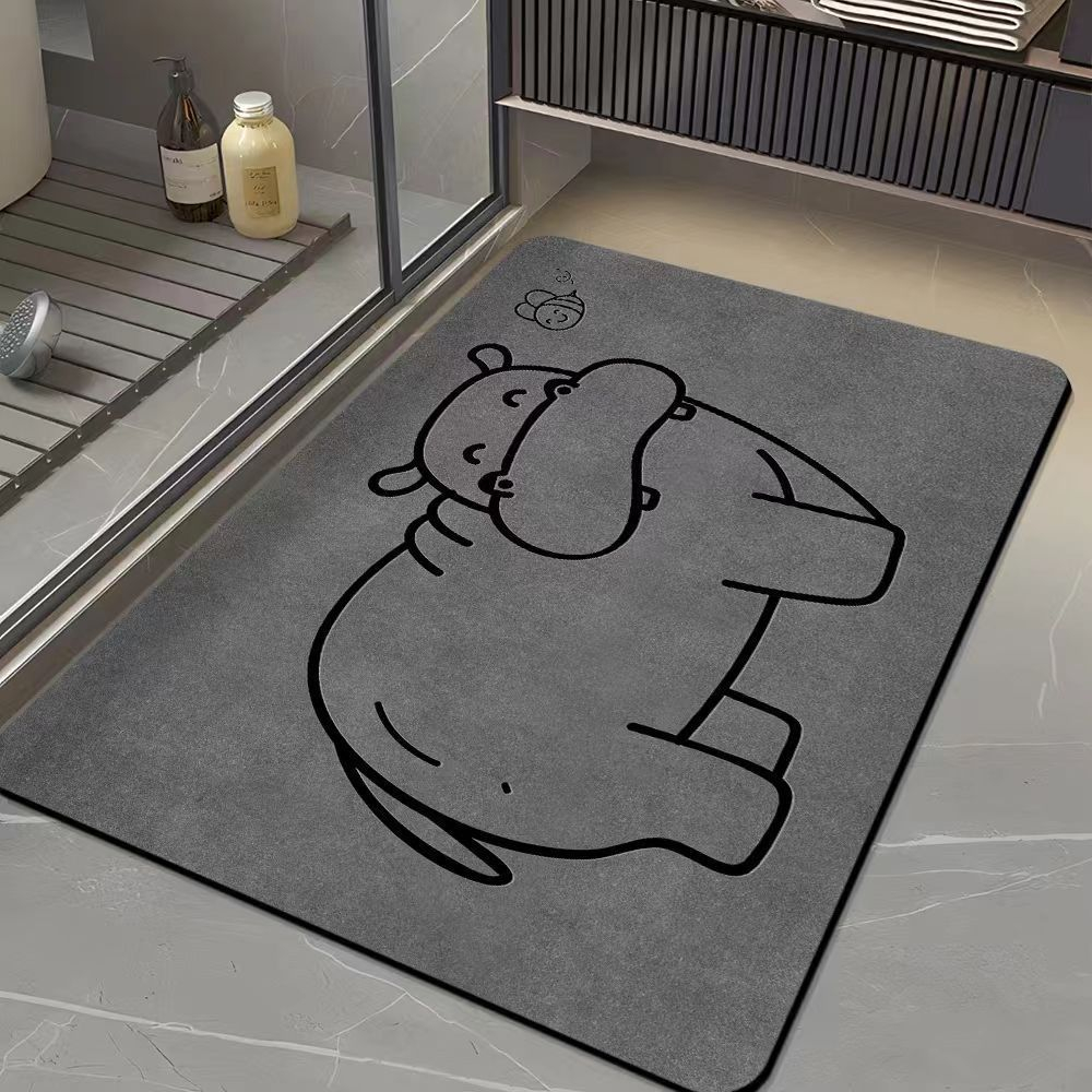 Bar Mat Rubber - Keset Kamar Mandi Grey Line Capybara