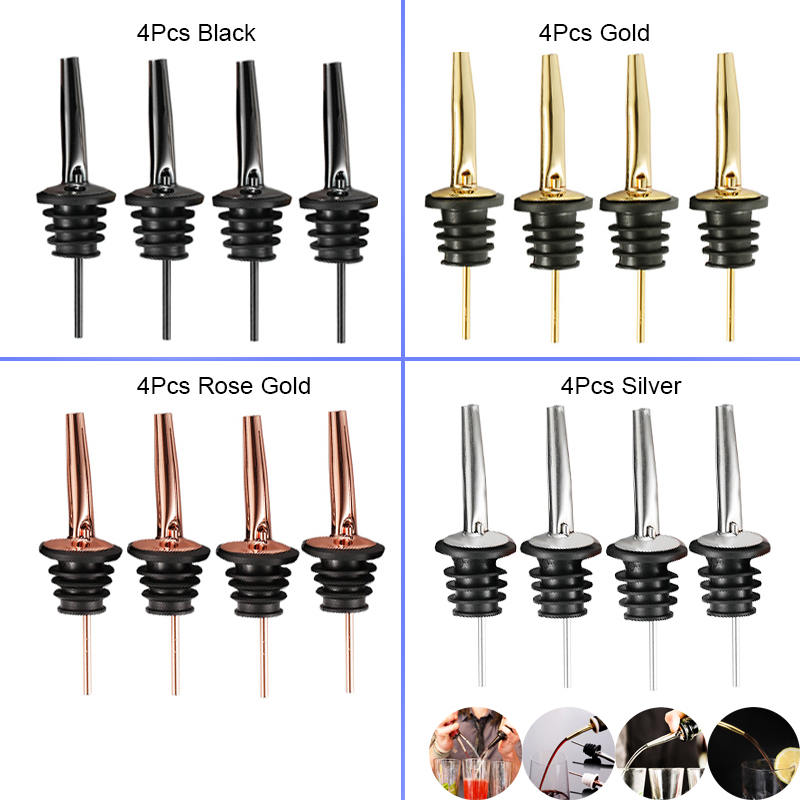 4Pcs hitam/mawar emas/perak pe - Bitters Bottle Set ulasan dan harga